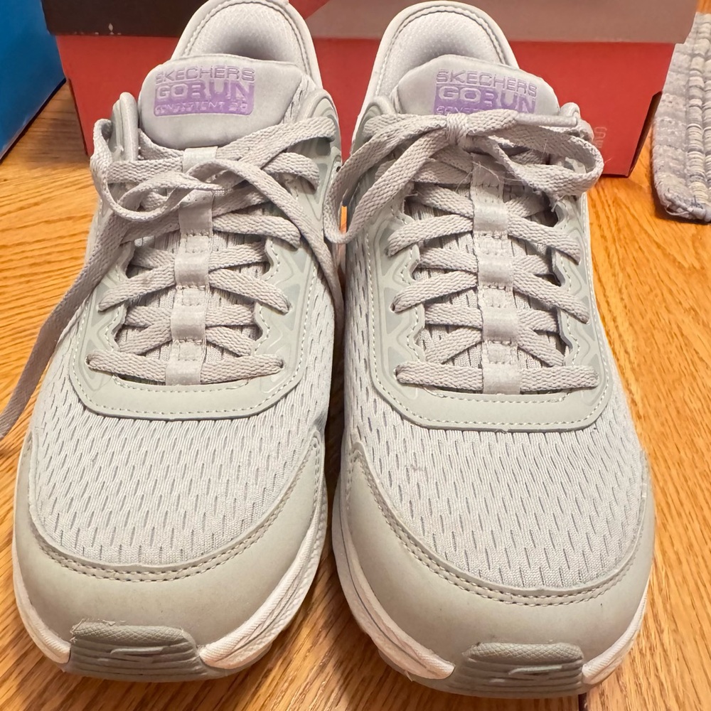 Skechers Slip Ins Athletic Running Shoes Women’s 10 Gray Air Cooled Memory Foam - Picture 4 of 13